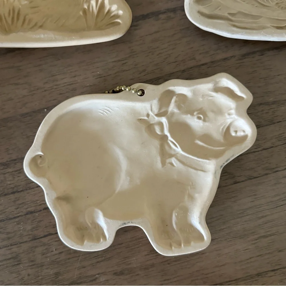 Brown Bag cookie art pig, swan and rabbit